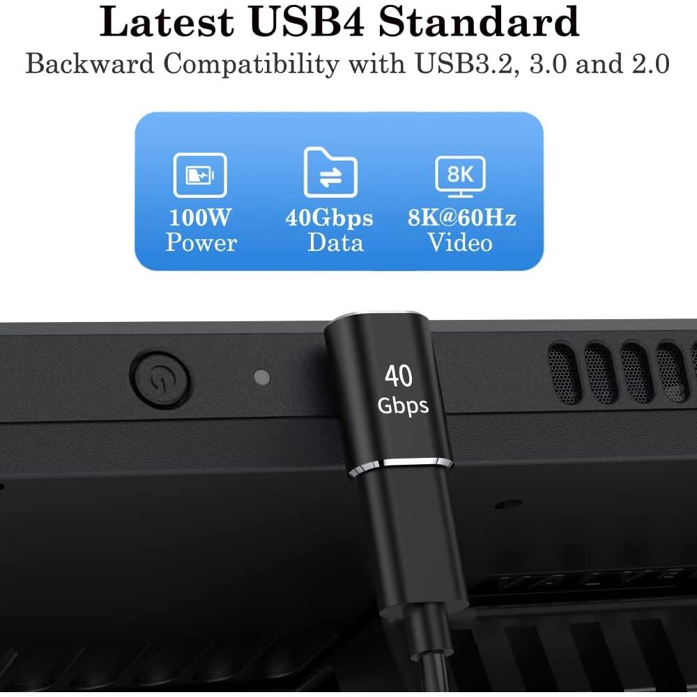 Adaptador USB C 90 Grados AuviPal - Paquete de 2, Negro