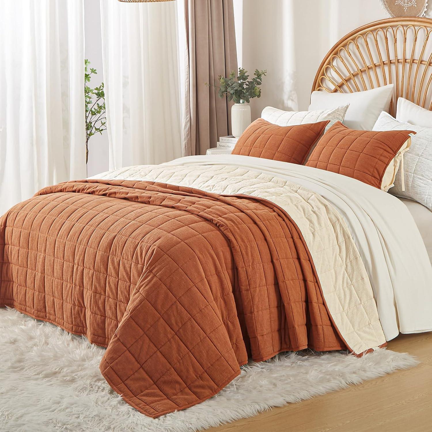 Juego de Ropa de Cama 3 Piezas Softpage Reina Algodón Naranja