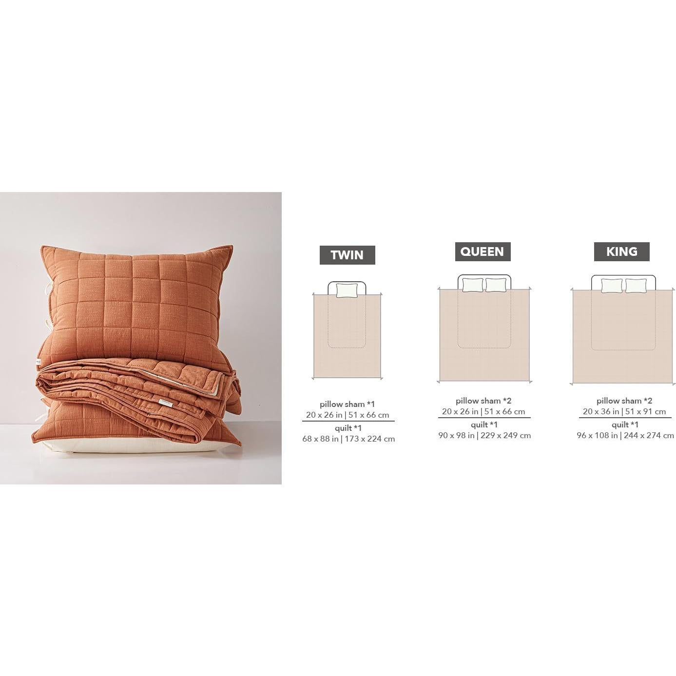 Juego de Ropa de Cama 3 Piezas Softpage Reina Algodón Naranja