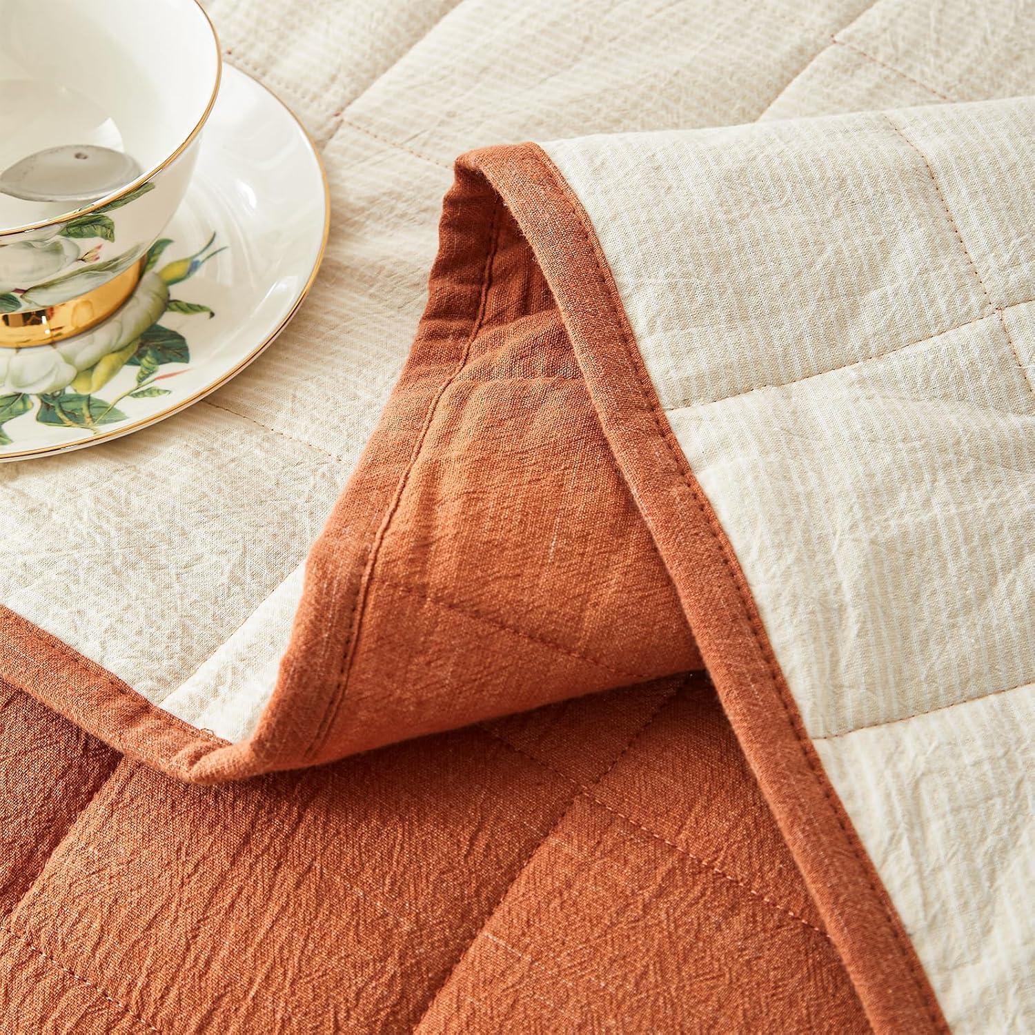 Juego de Ropa de Cama 3 Piezas Softpage Reina Algodón Naranja