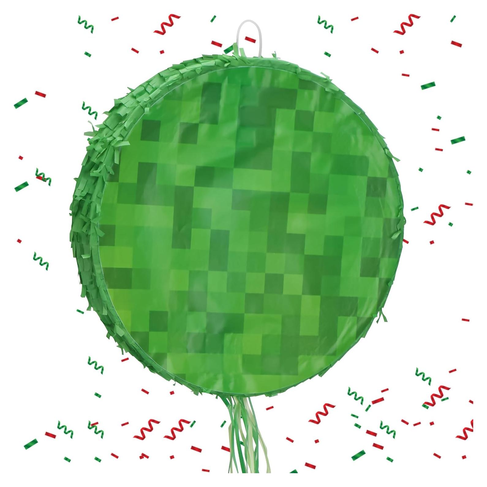 Piñata Mini Redonda Pixel FUSTARKY 34 cm para Cumpleaños