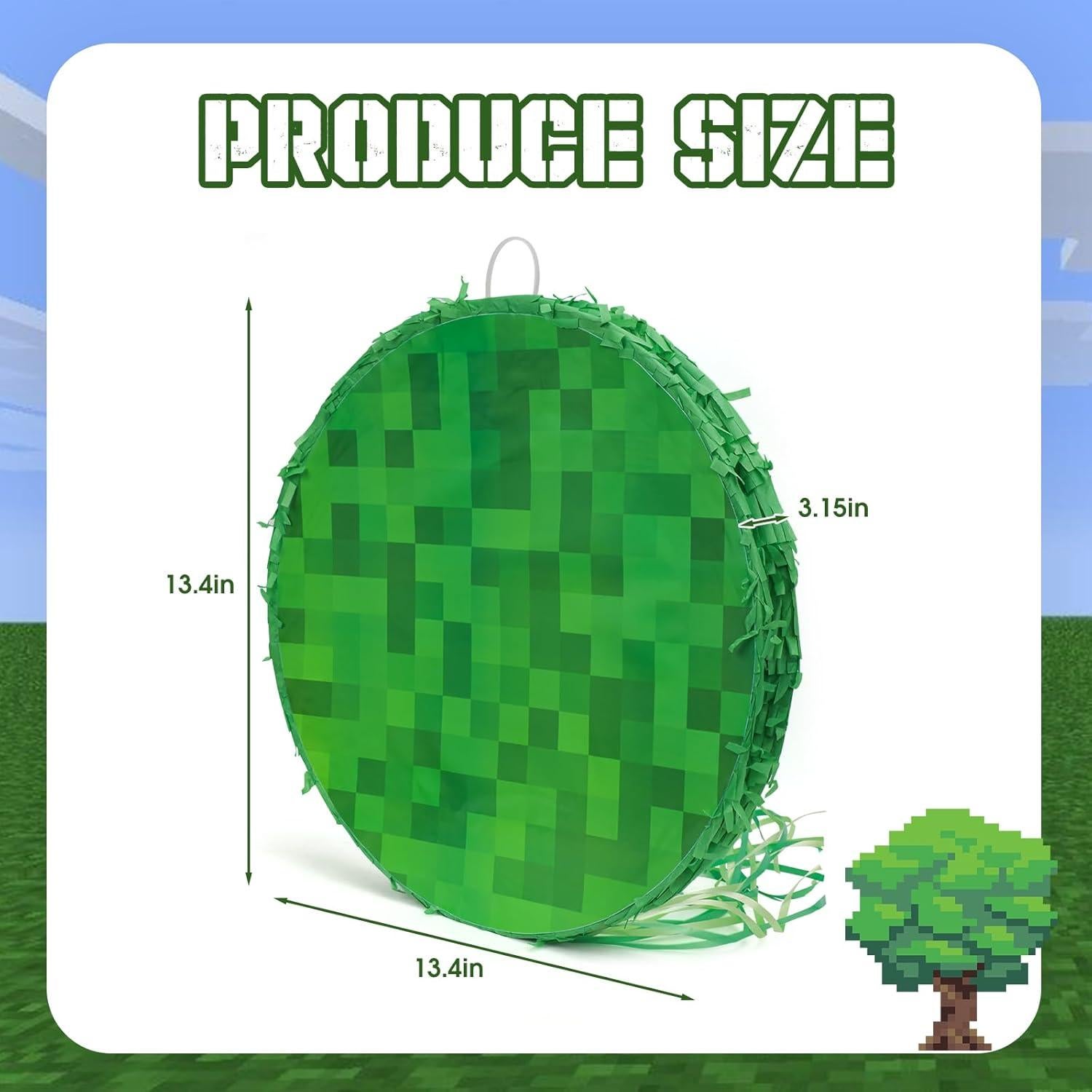 Piñata Mini Redonda Pixel FUSTARKY 34 cm para Cumpleaños