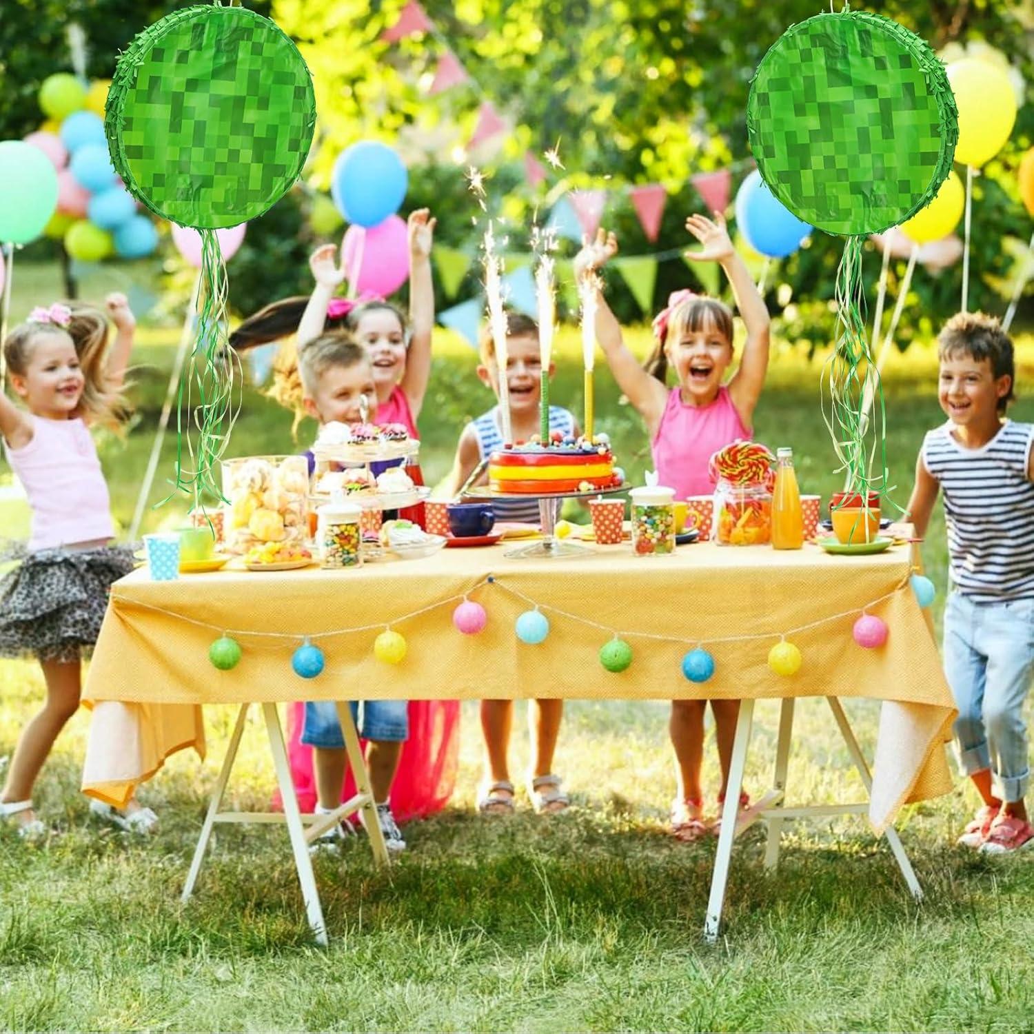 Piñata Mini Redonda Pixel FUSTARKY 34 cm para Cumpleaños