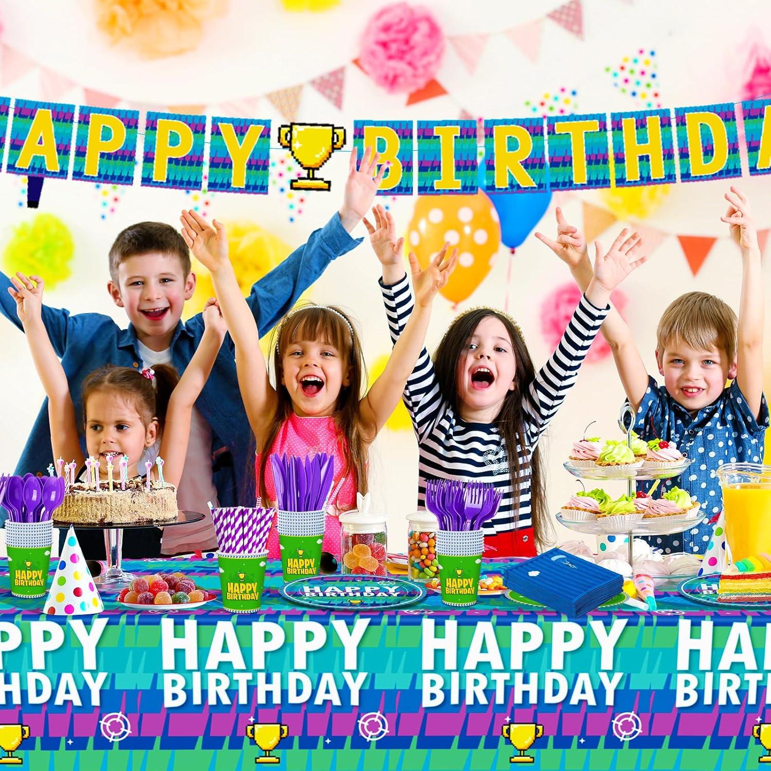 Juego de Vajilla Desechable Videojuegos 194 Piezas para 24 Invitados