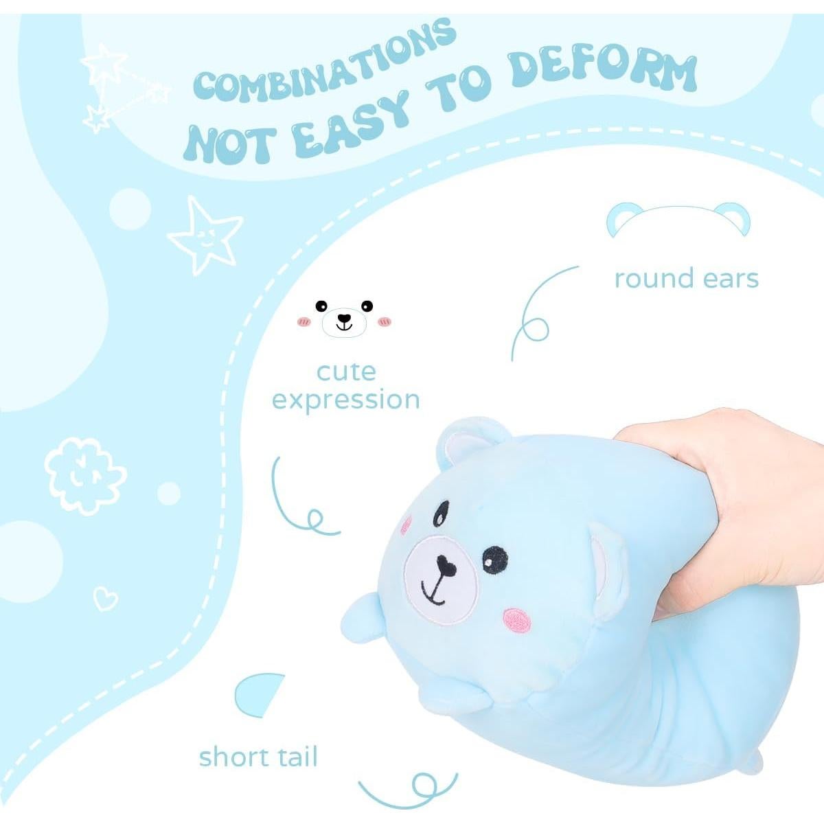 Almohada Cilíndrica de Peluche AIXINI 60 cm Osito Suave