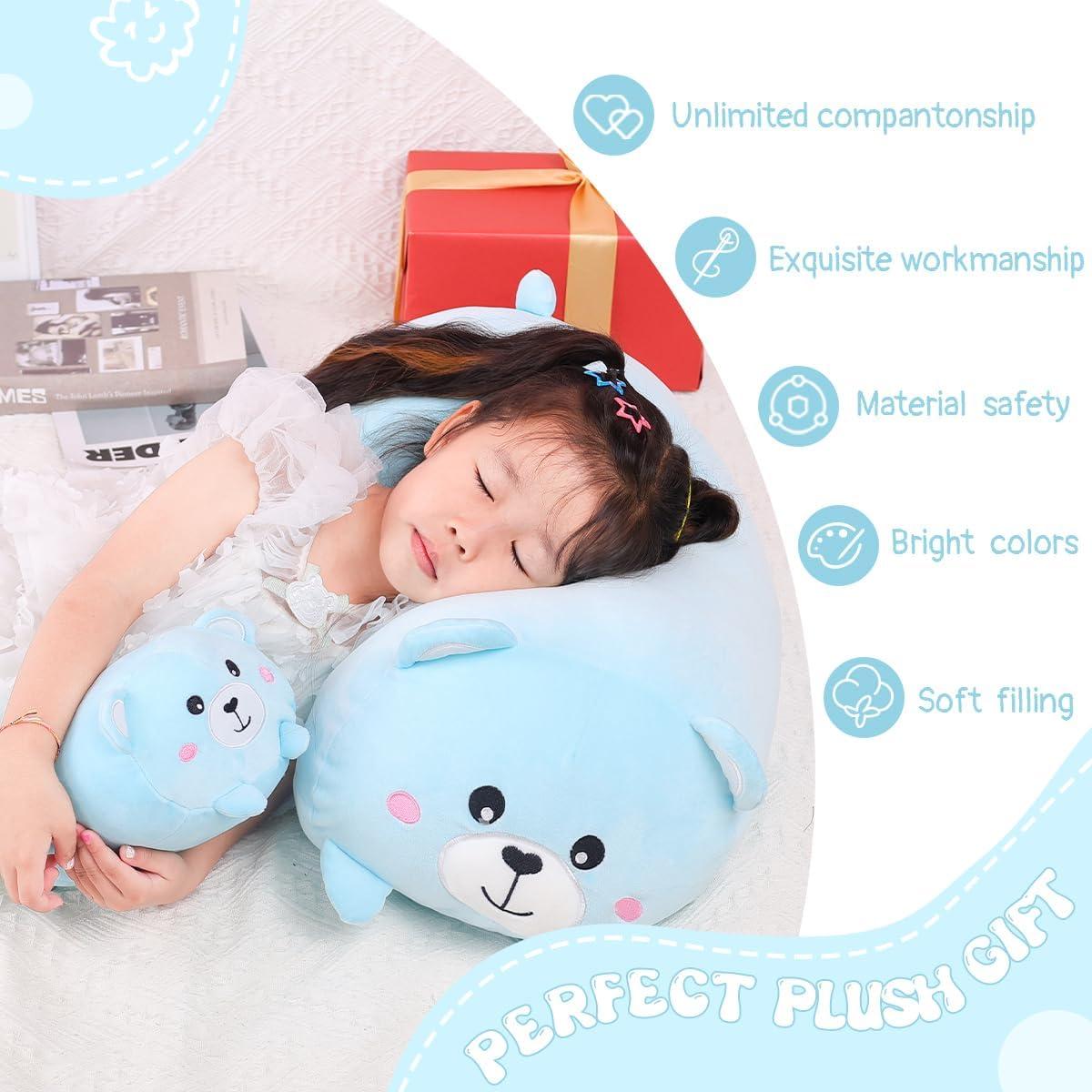 Almohada Cilíndrica de Peluche AIXINI 60 cm Osito Suave