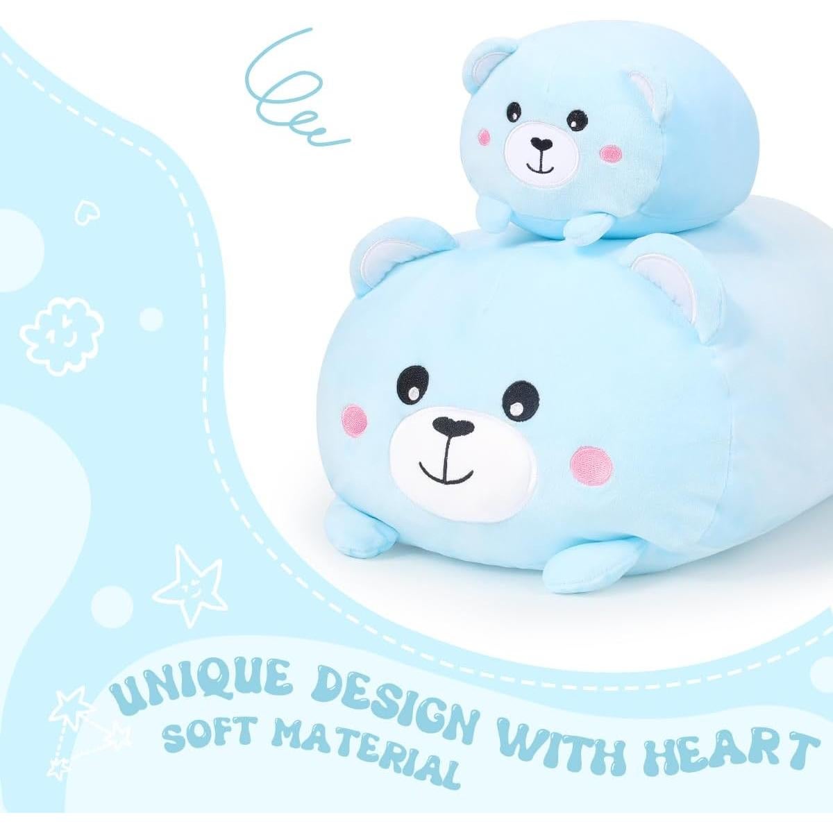 Almohada Cilíndrica de Peluche AIXINI 60 cm Osito Suave