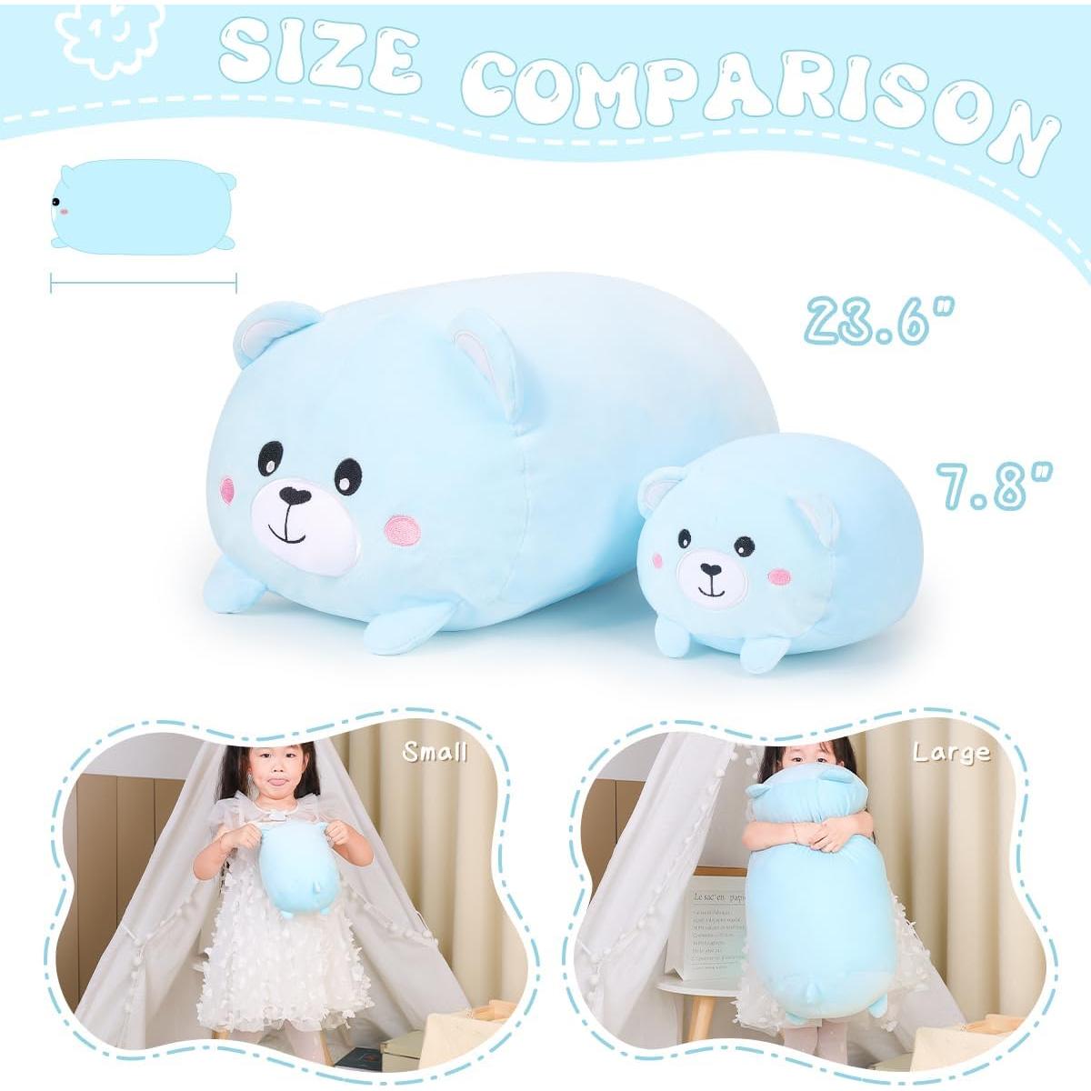 Almohada Cilíndrica de Peluche AIXINI 60 cm Osito Suave