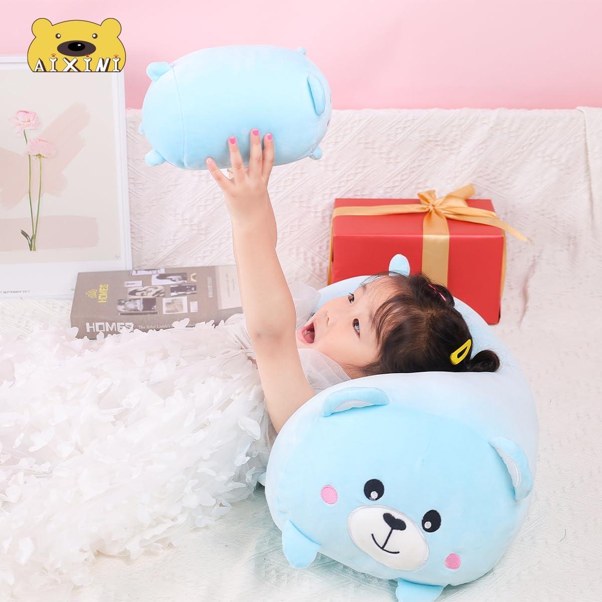 Almohada Cilíndrica de Peluche AIXINI 60 cm Osito Suave