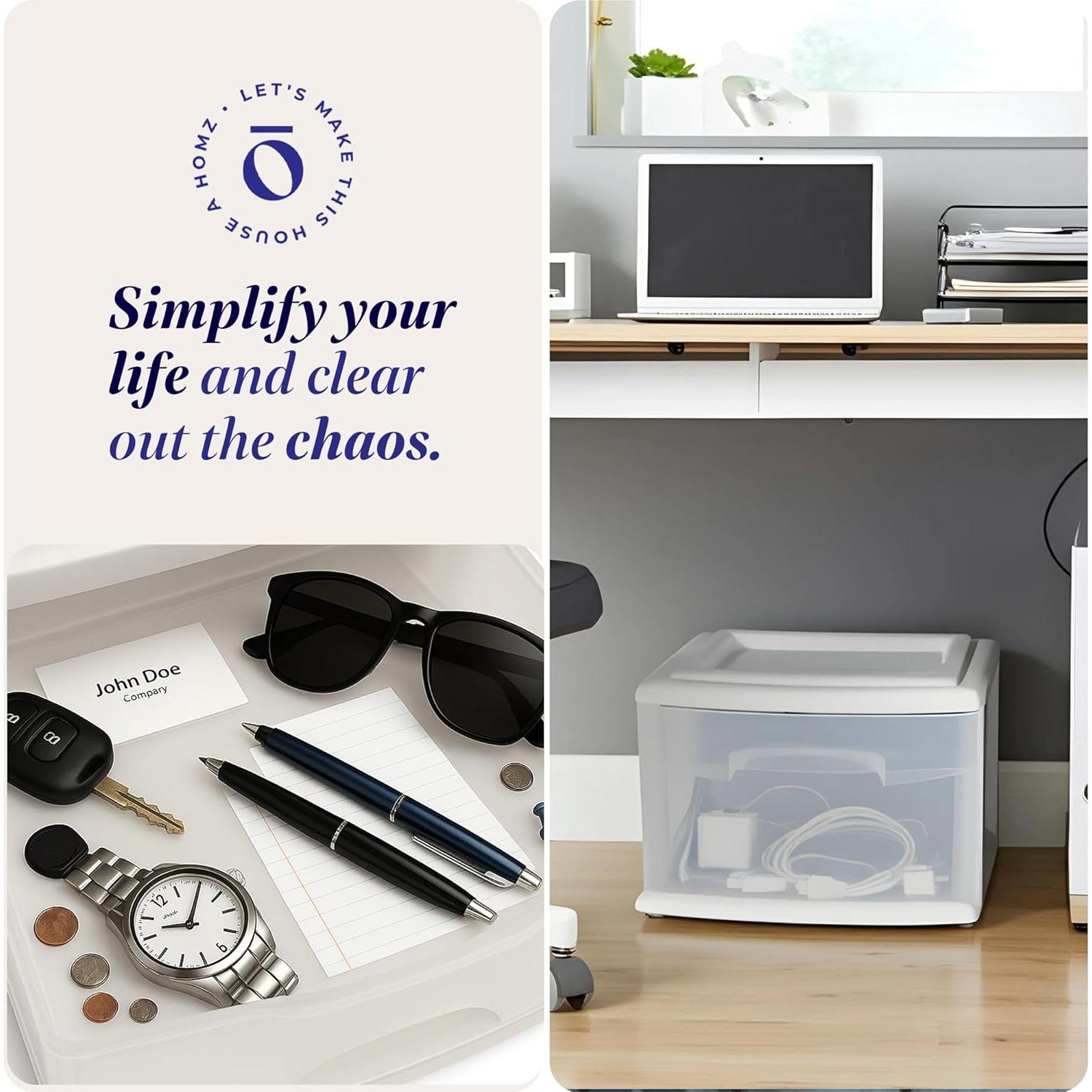 Carro de Almacenamiento HOMZ 1 Cajón Plástico Transparente 36.2 cm