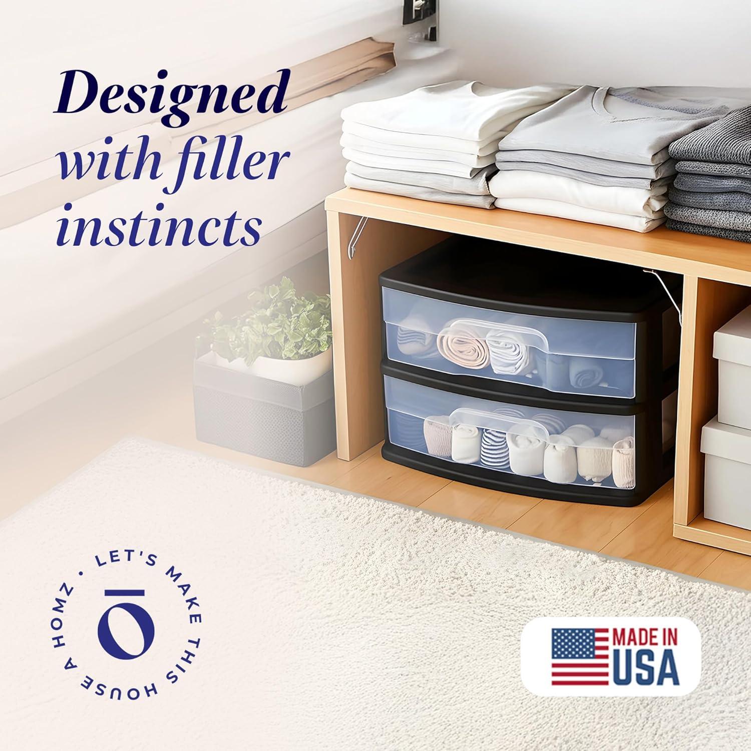 Carro de Almacenamiento HOMZ 2 Cajones Plástico Transparente 36.2cm