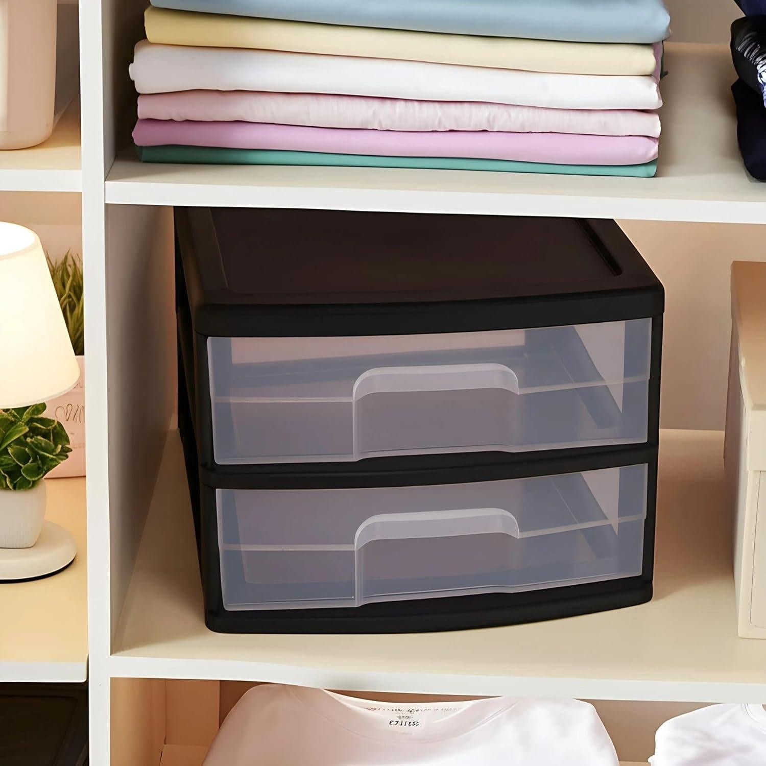 Carro de Almacenamiento HOMZ 2 Cajones Plástico Transparente 36.2cm