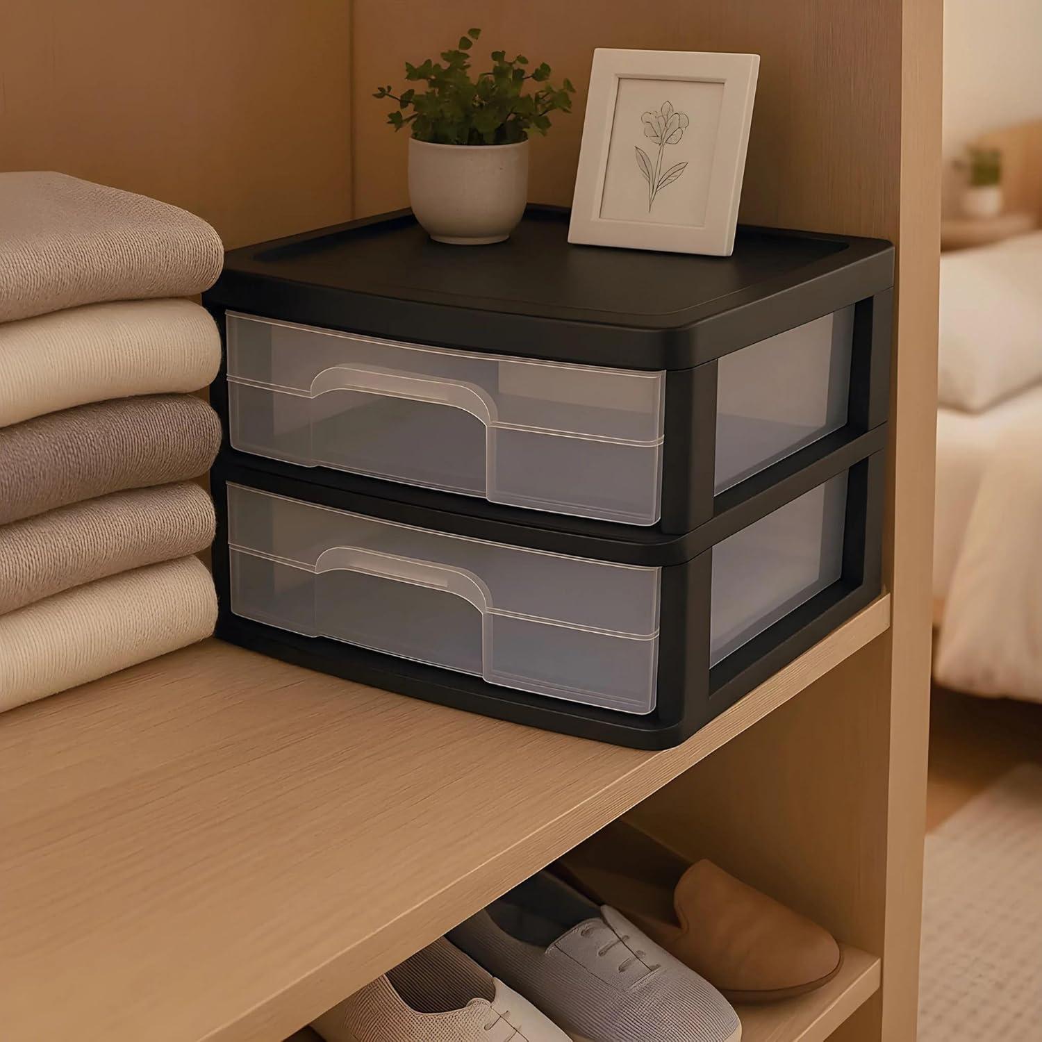 Carro de Almacenamiento HOMZ 2 Cajones Plástico Transparente 36.2cm