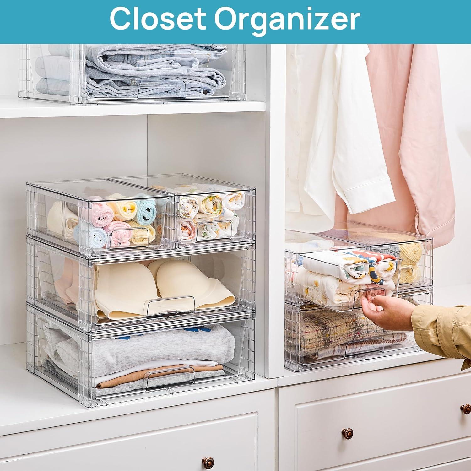 Cajones de Almacenamiento Apilables Vtopmart - 3 Piezas Acrílicos