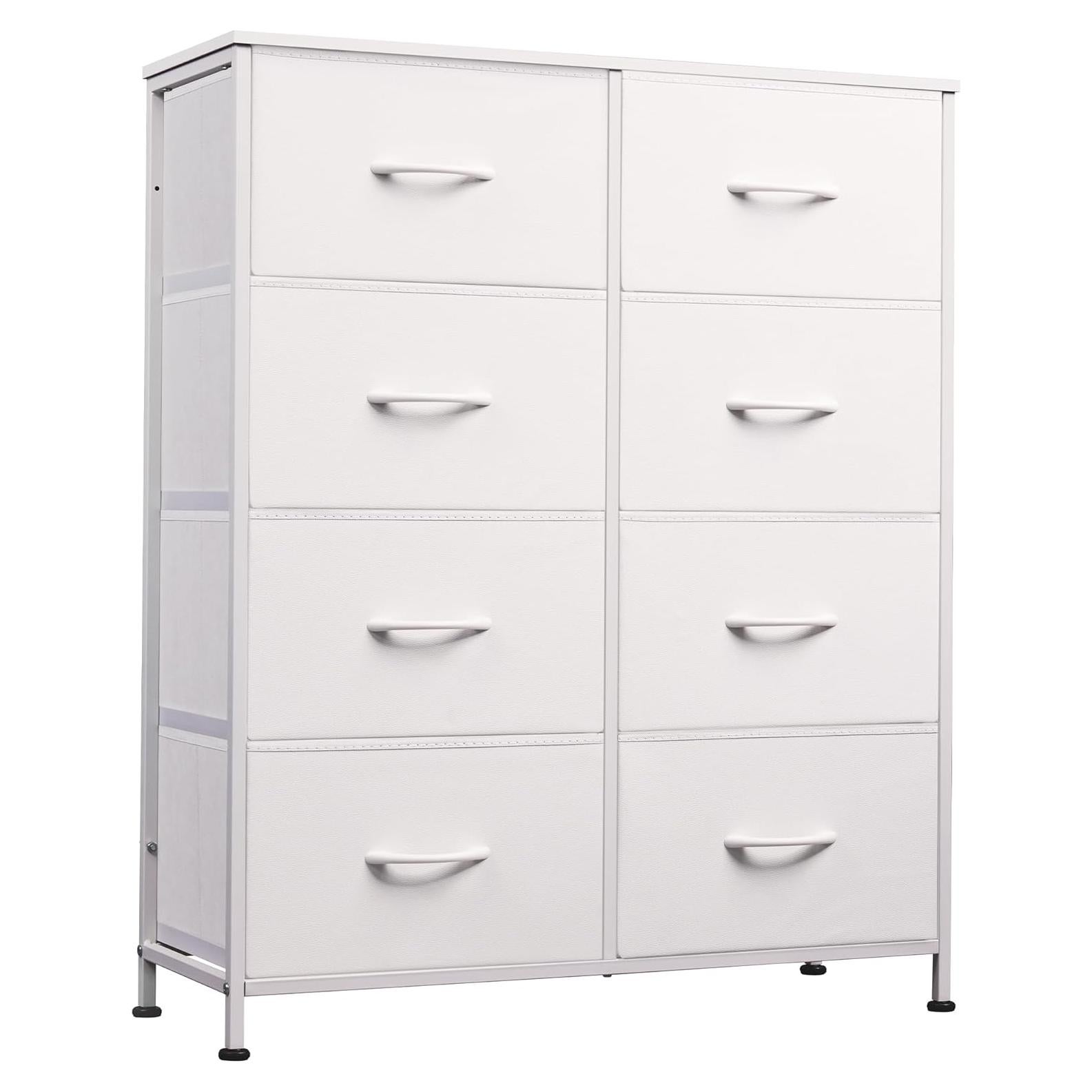 Cajonera de Tela WLIVE 8 Cajones 80.5x29.7x98 cm Blanco
