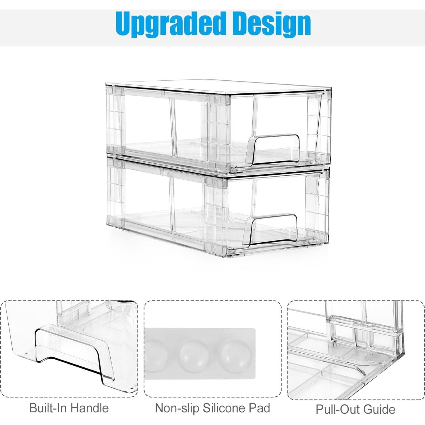 Cajones de Almacenamiento Apilables COKIHOM 2 Unidades 30.5x19x22.4cm