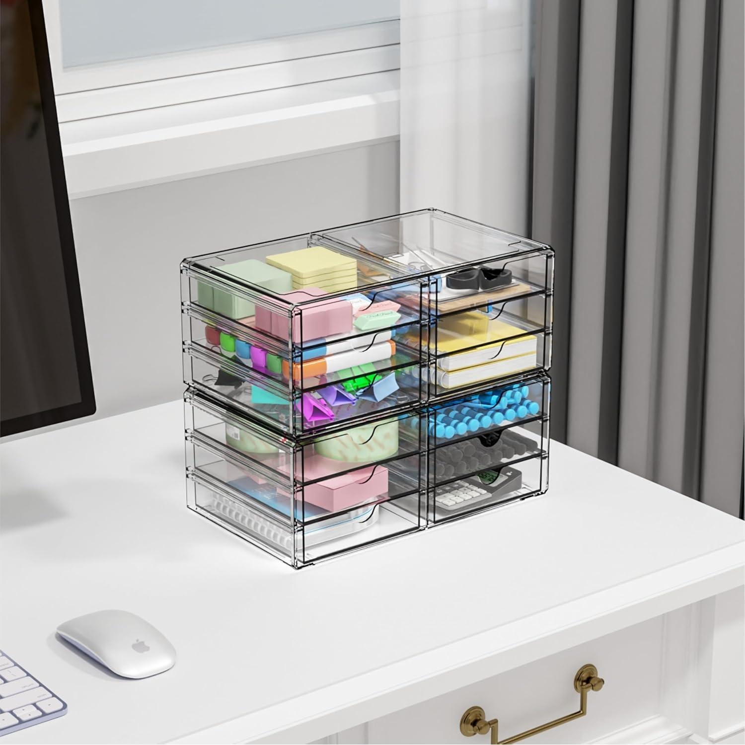 Organizador de Cajones Apilables Yieach 12 Cajones Acrílicos