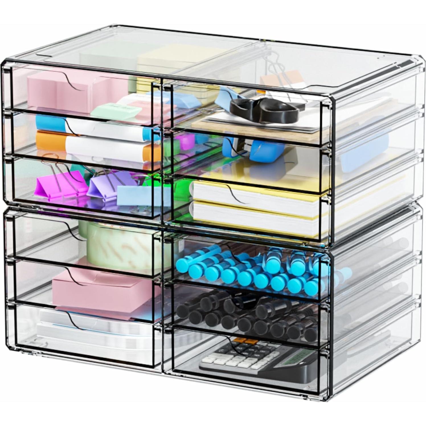 Organizador de Cajones Apilables Yieach 12 Cajones Acrílicos