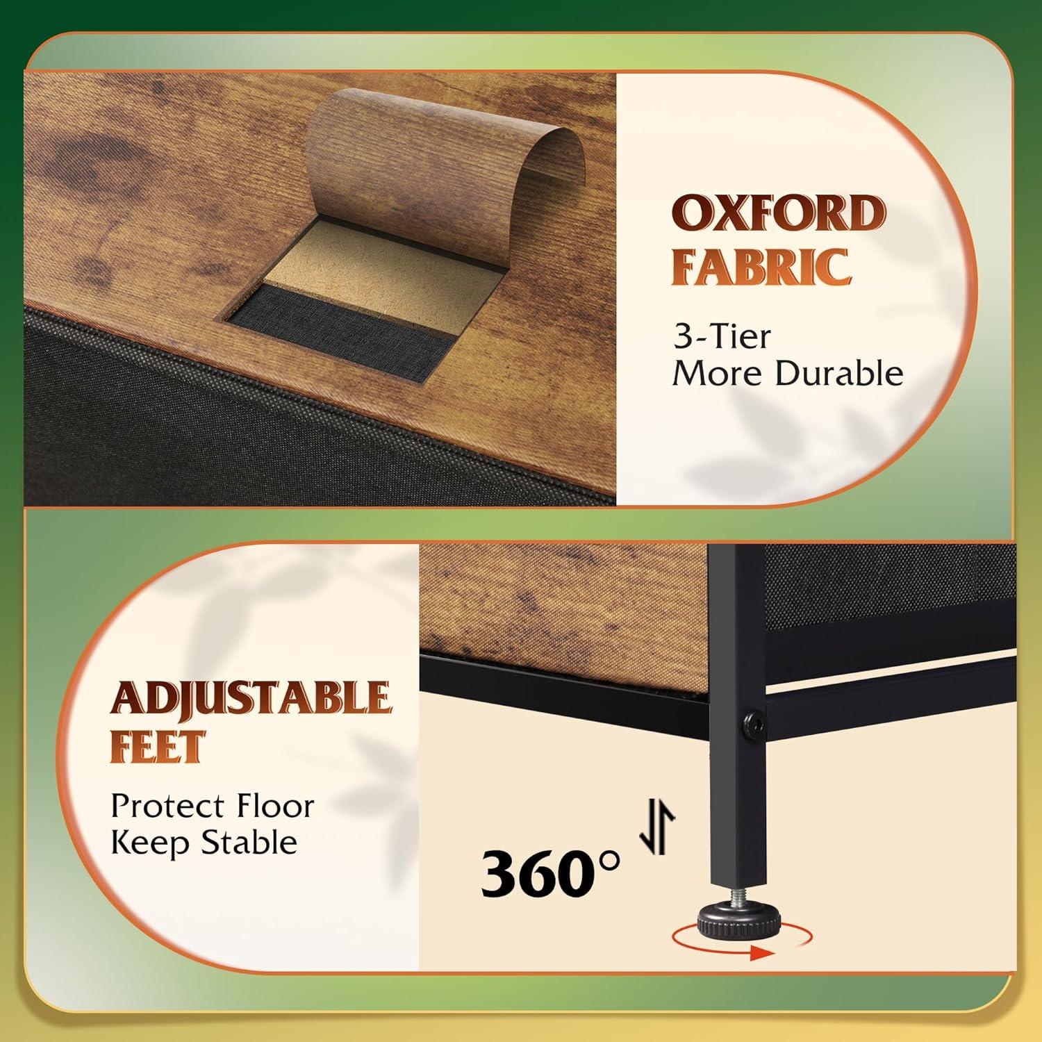 Cajonera Alta WLIVE de 10 Cajones Tela y Metal 80x30x118cm