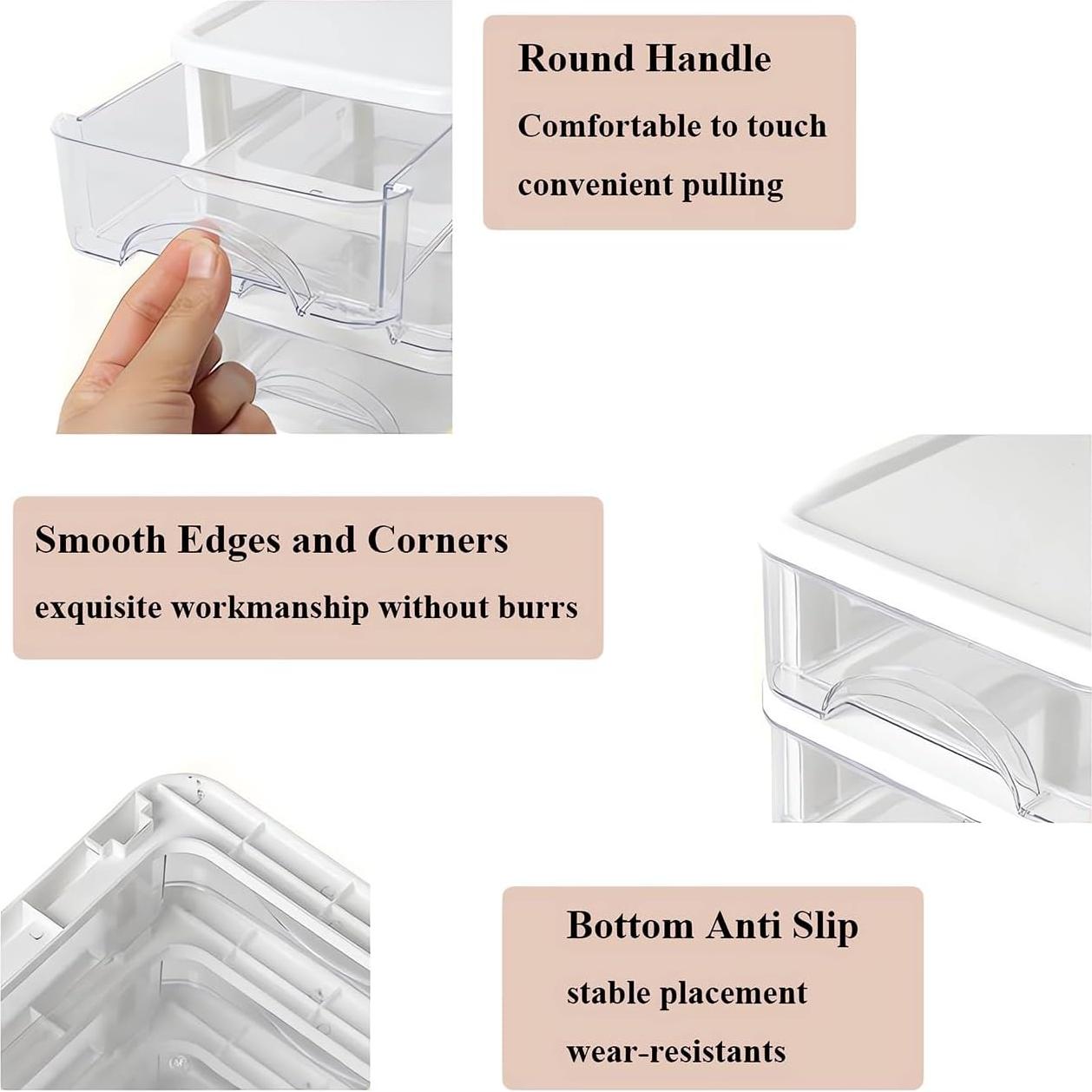 Organizador de Escritorio Iwinna 4 Cajones Blanco Plástico