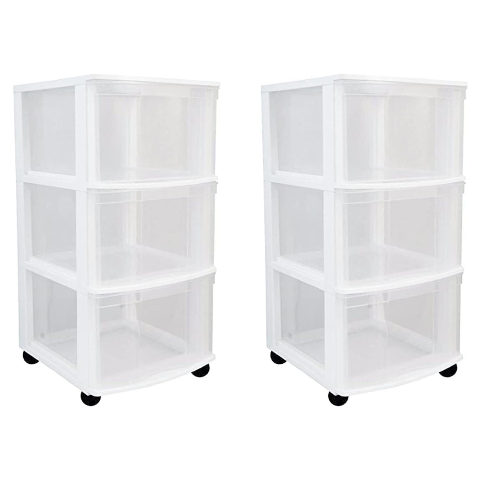 Carro Organizador Gracious Living 3 Cajones Blanco - 2 Paquete