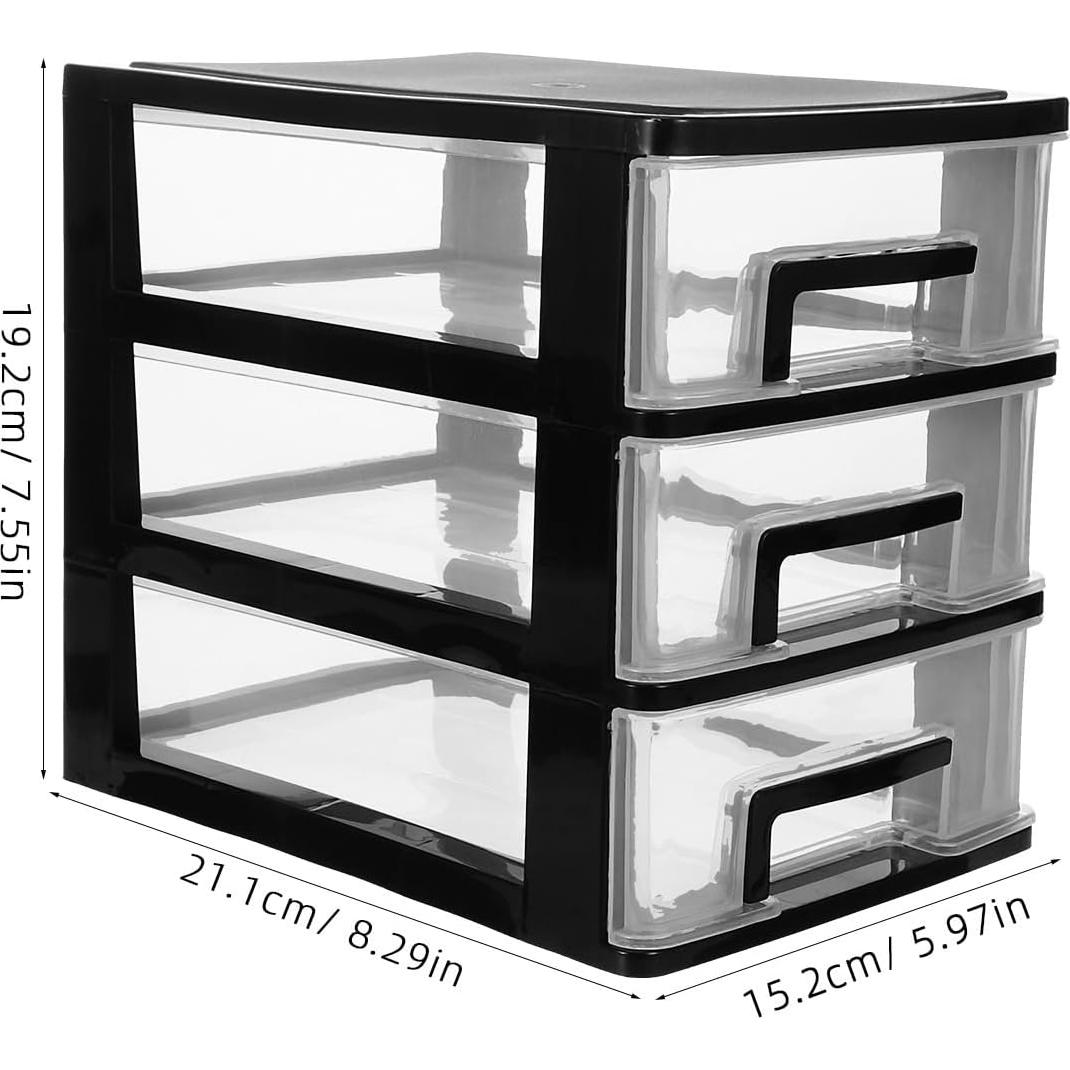 Organizador de Cajones Tofficu 3 Capas Plástico Negro 21.6x15.2x30.9 cm