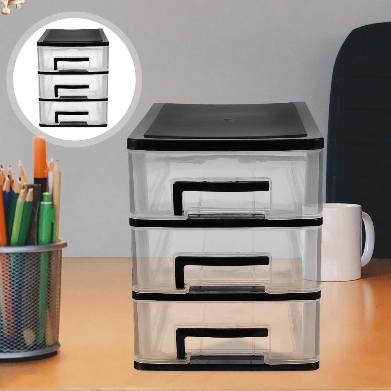 Organizador de Cajones Tofficu 3 Capas Plástico Negro 21.6x15.2x30.9 cm