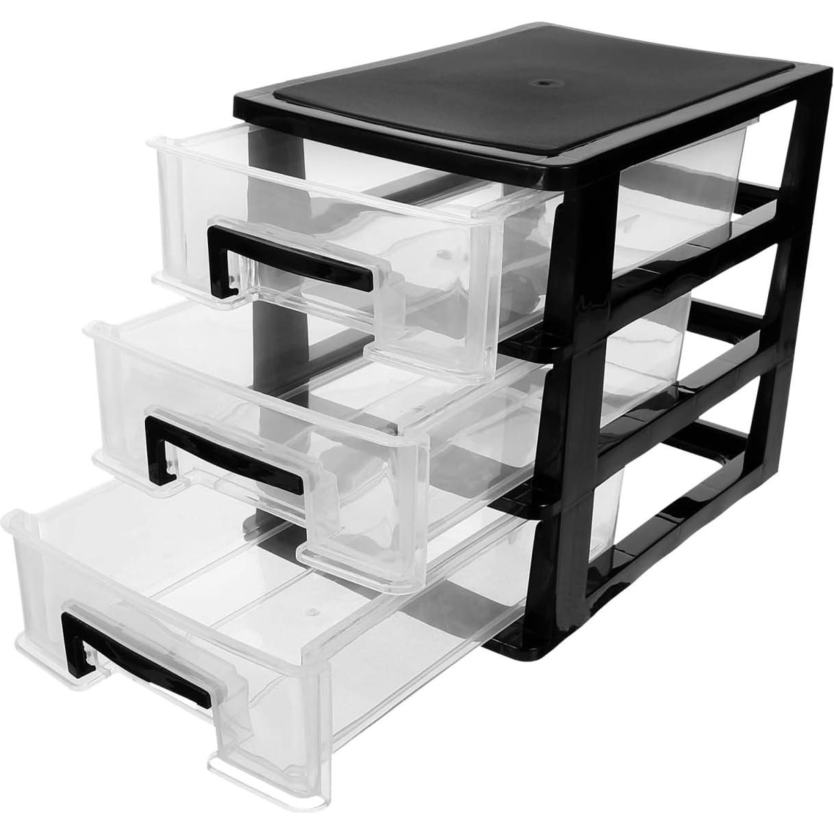 Organizador de Cajones Tofficu 3 Capas Plástico Negro 21.6x15.2x30.9 cm