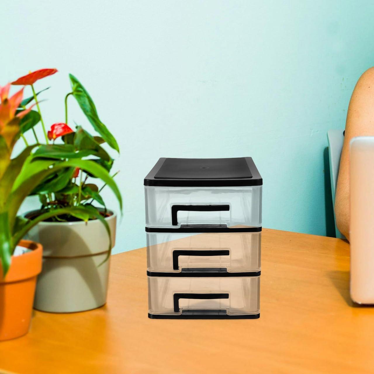 Armario de Cajones de Plástico BESPORTBLE 3 Capas Negro