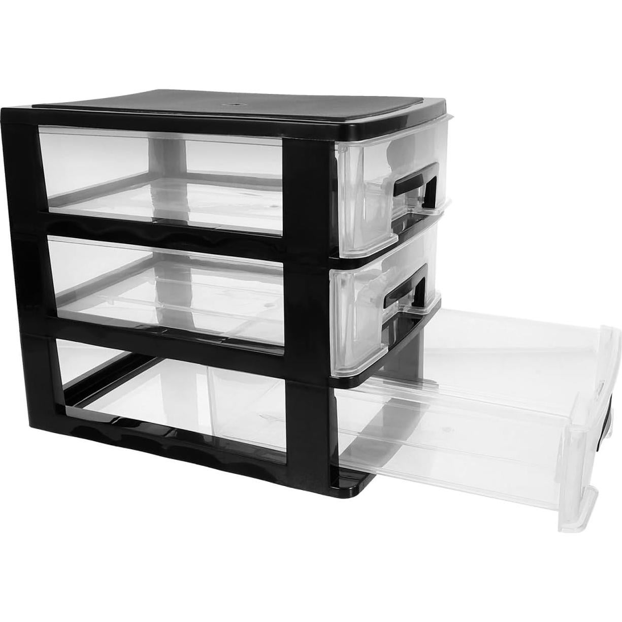 Armario de Cajones de Plástico BESPORTBLE 3 Capas Negro