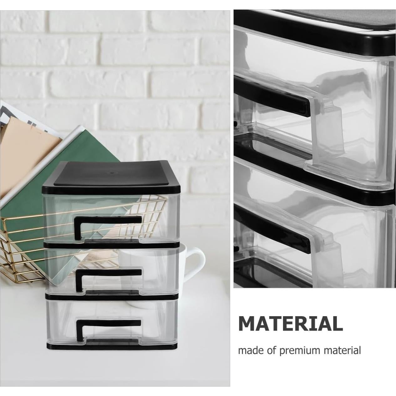 Armario de Cajones de Plástico BESPORTBLE 3 Capas Negro