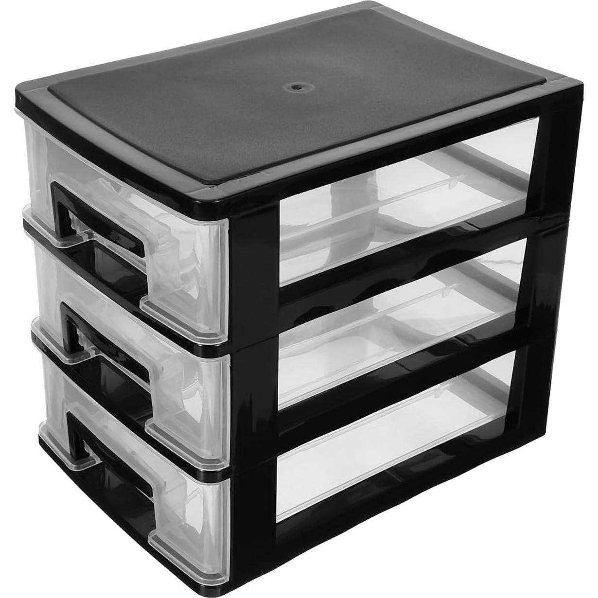 Armario de Cajones de Plástico BESPORTBLE 3 Capas Negro