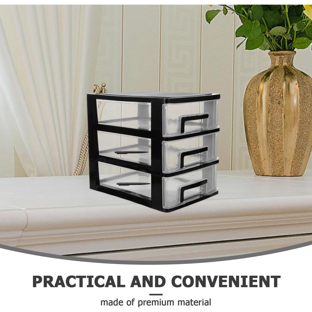 Armario de Cajones de Plástico BESPORTBLE 3 Capas Negro