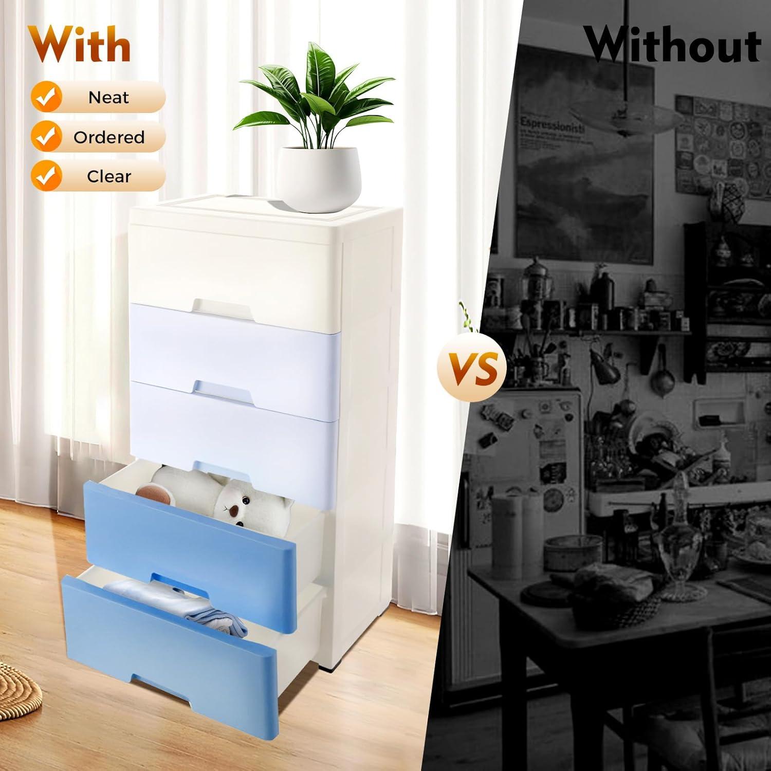 Cajones de Almacenamiento FONSOLUM 5 Niveles Azul Gradiente