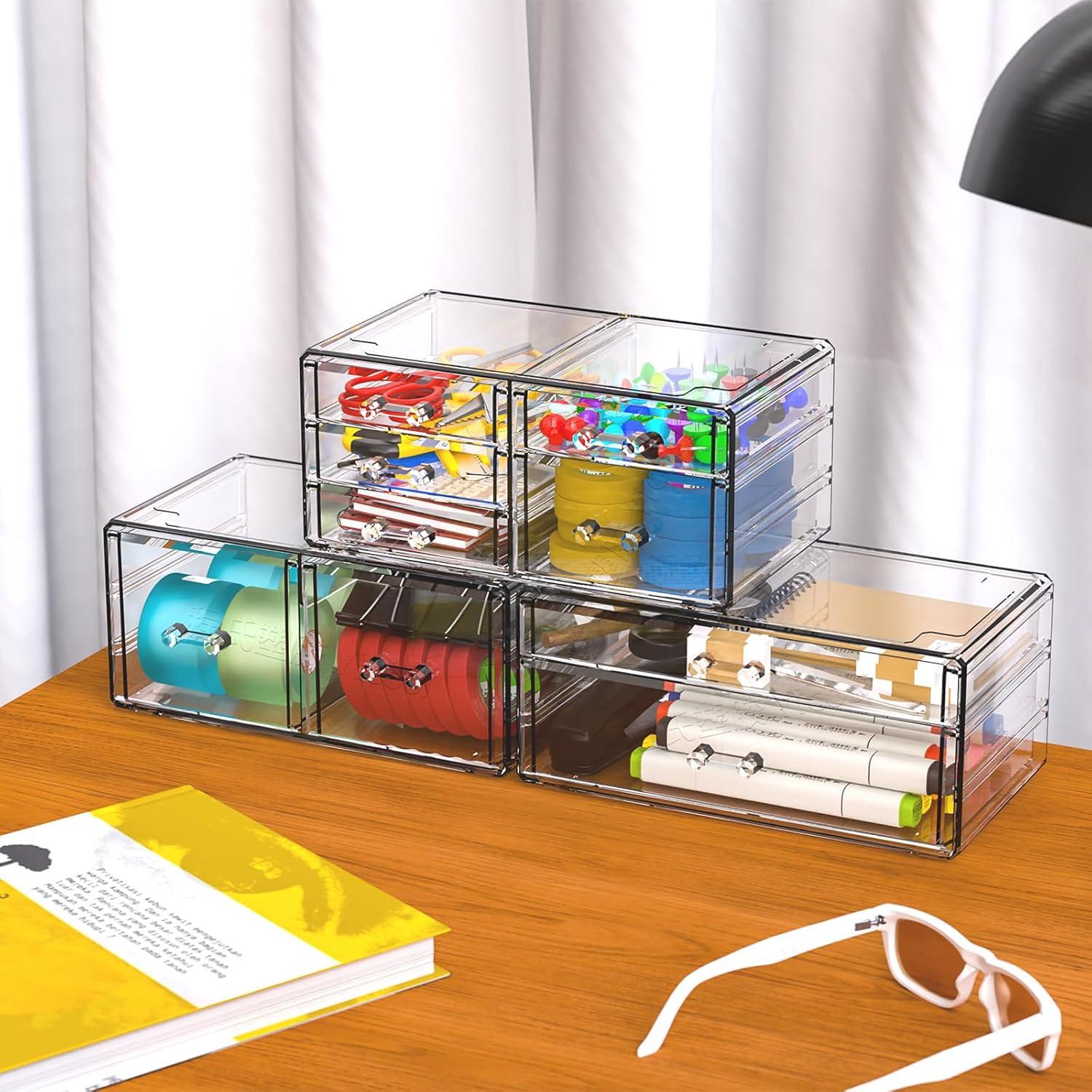 Organizador de Maquillaje Cq Acrílico Transparente 9 Cajones