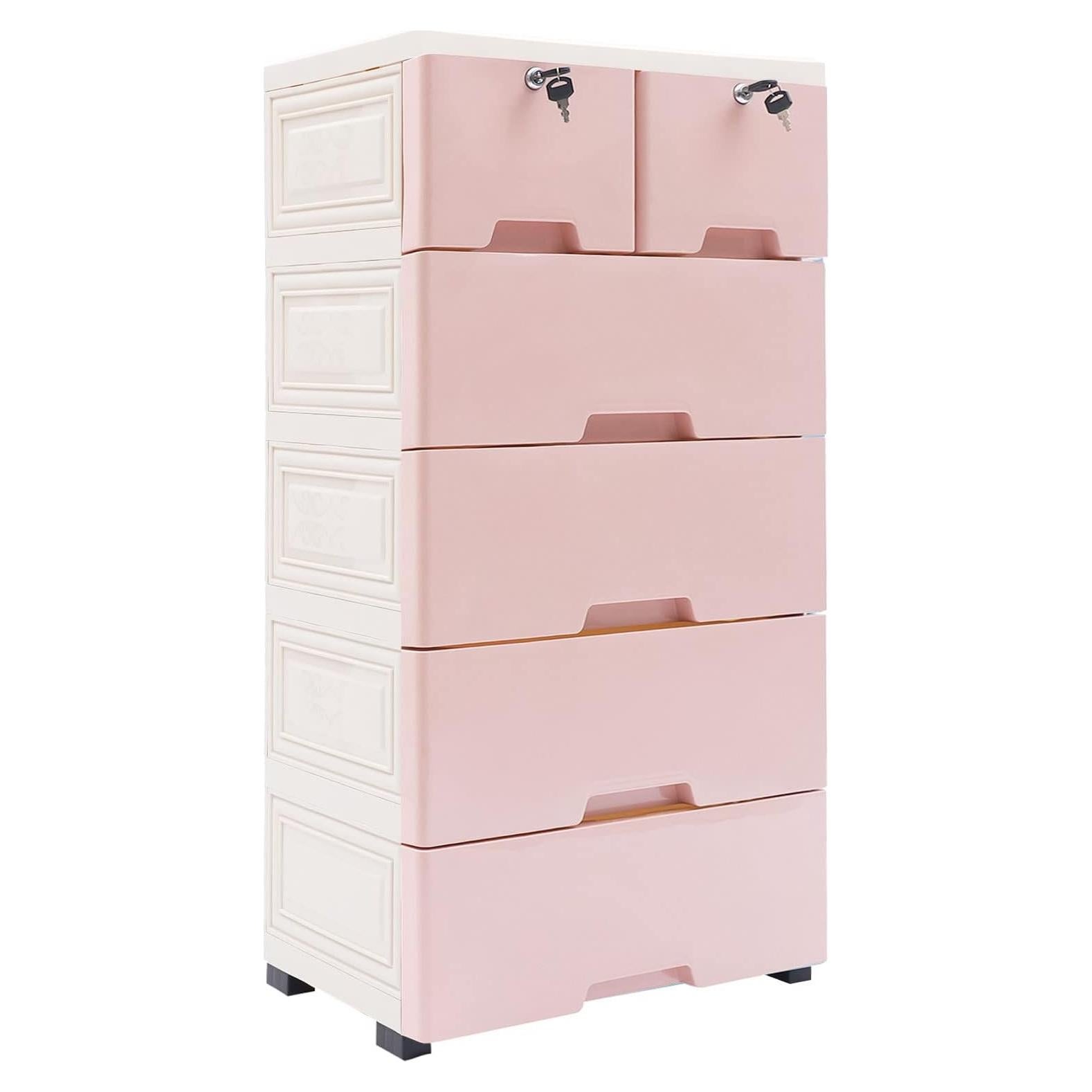 Cajonera Plástica WOQLIBE 6 Cajones 50x35x102 cm Rosa