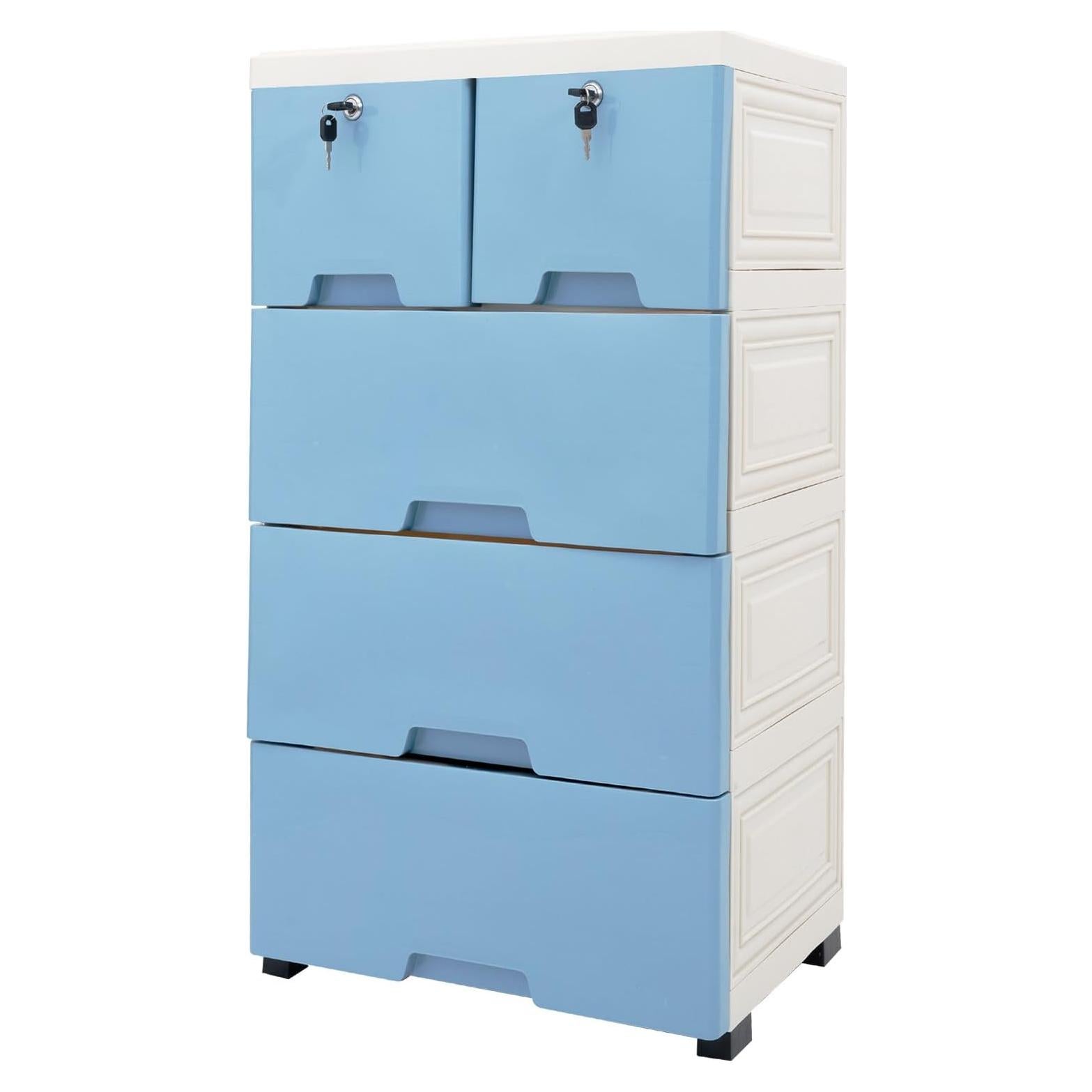 Cajonera Plástica WOQLIBE 6 Cajones Azul 50x35x102 cm