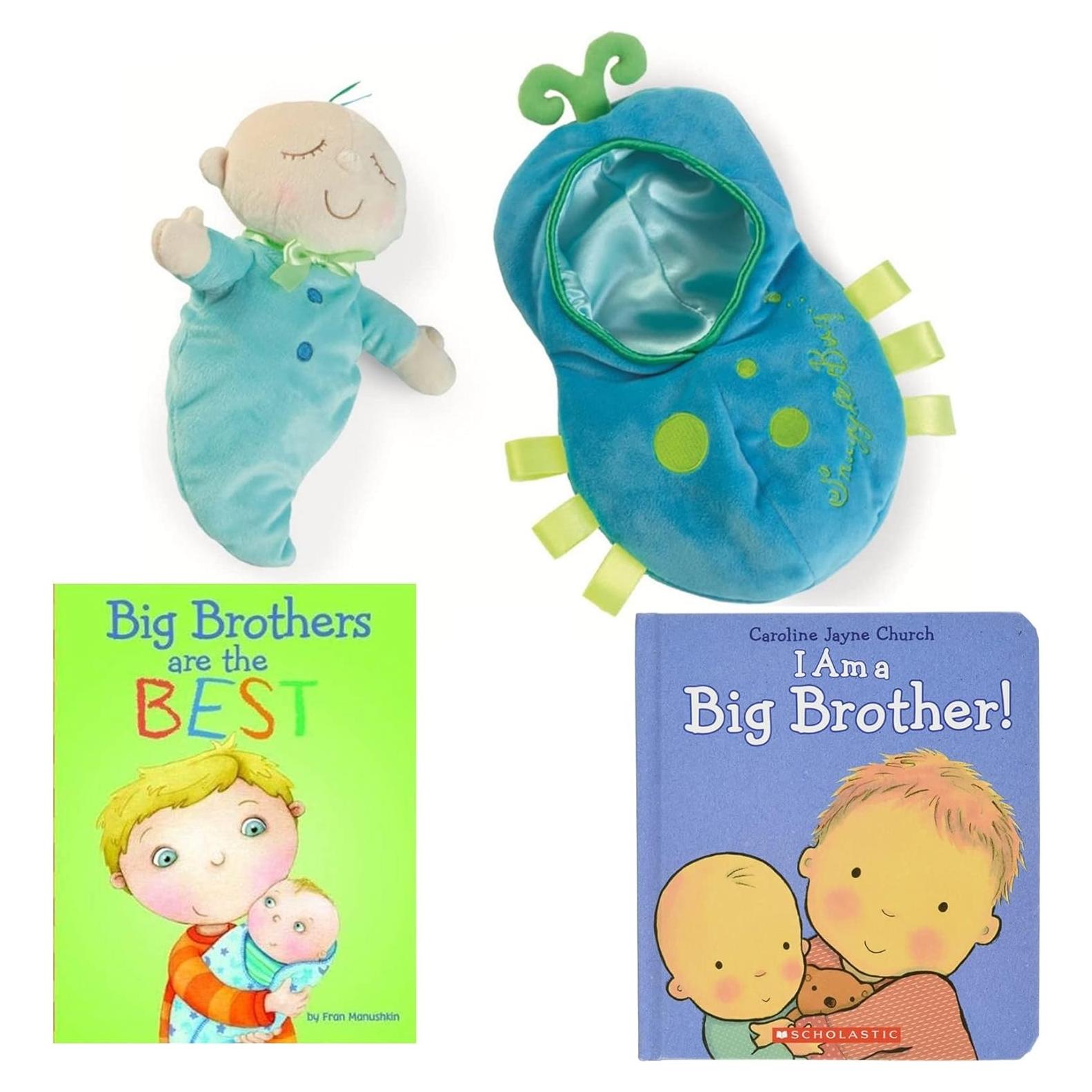 Kit Regalo para Hermano Mayor - Muñeca Snuggle Pod y Libros
