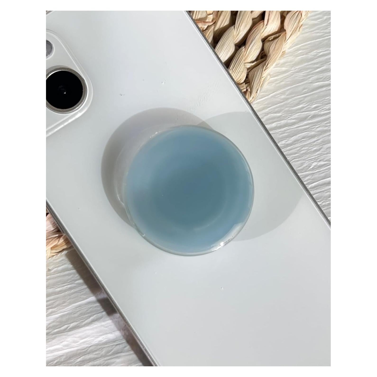 Soporte para teléfono celular Petitepop, resina y acrílico, azul