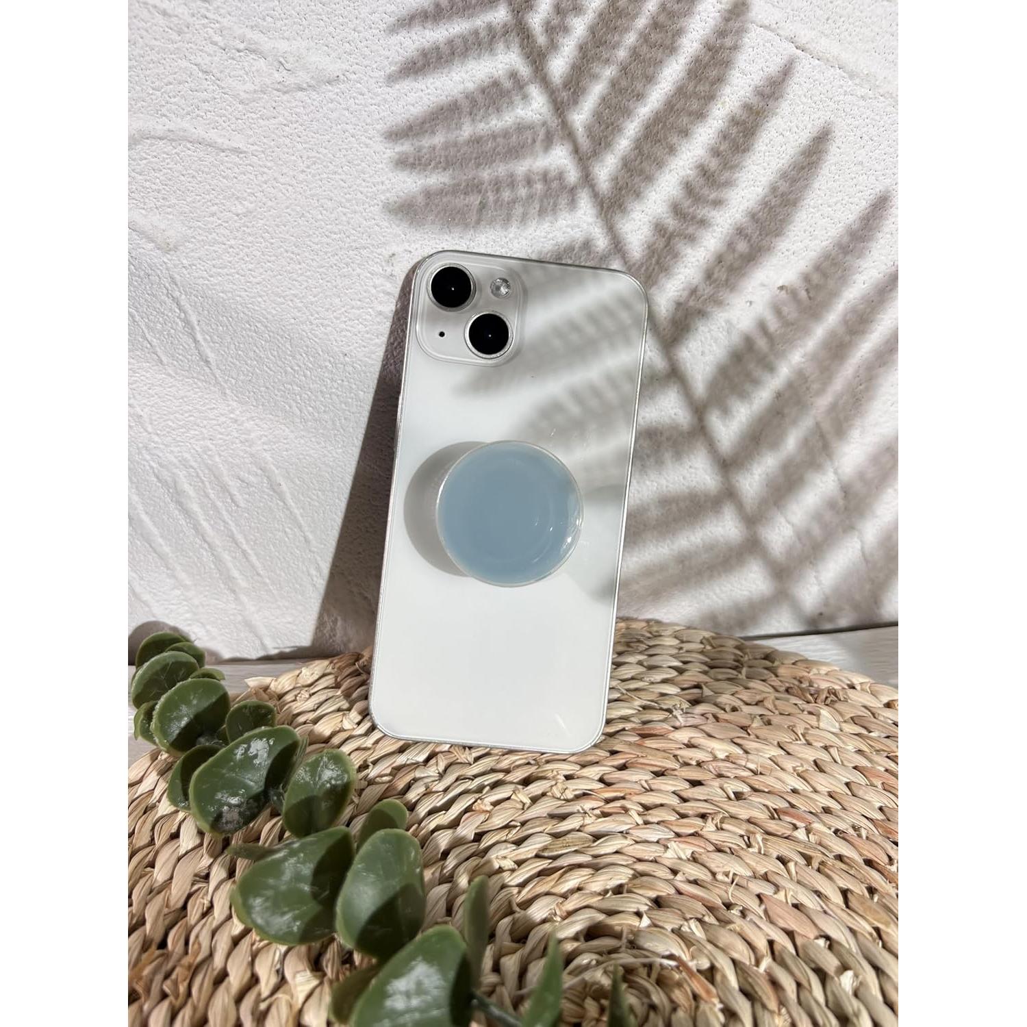 Soporte para teléfono celular Petitepop, resina y acrílico, azul