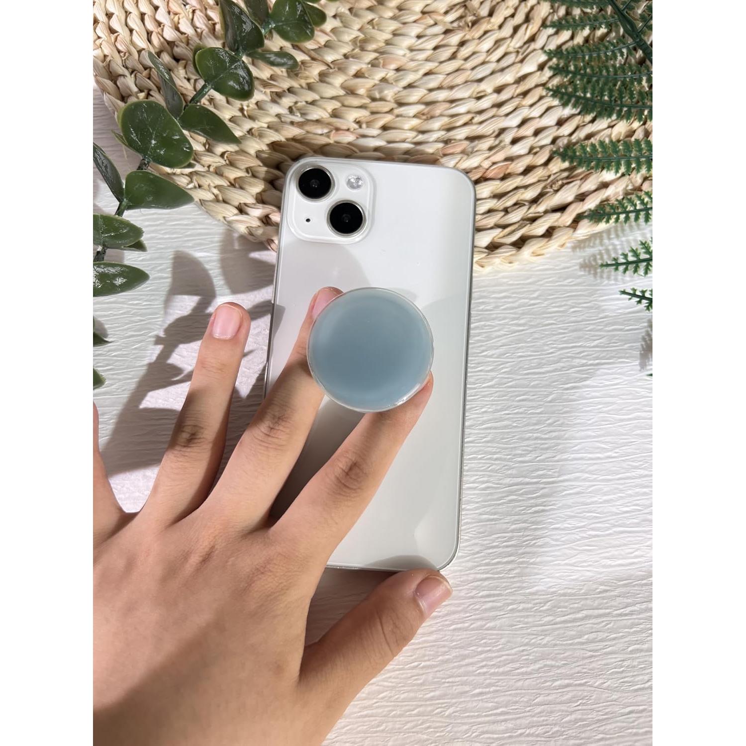 Soporte para teléfono celular Petitepop, resina y acrílico, azul