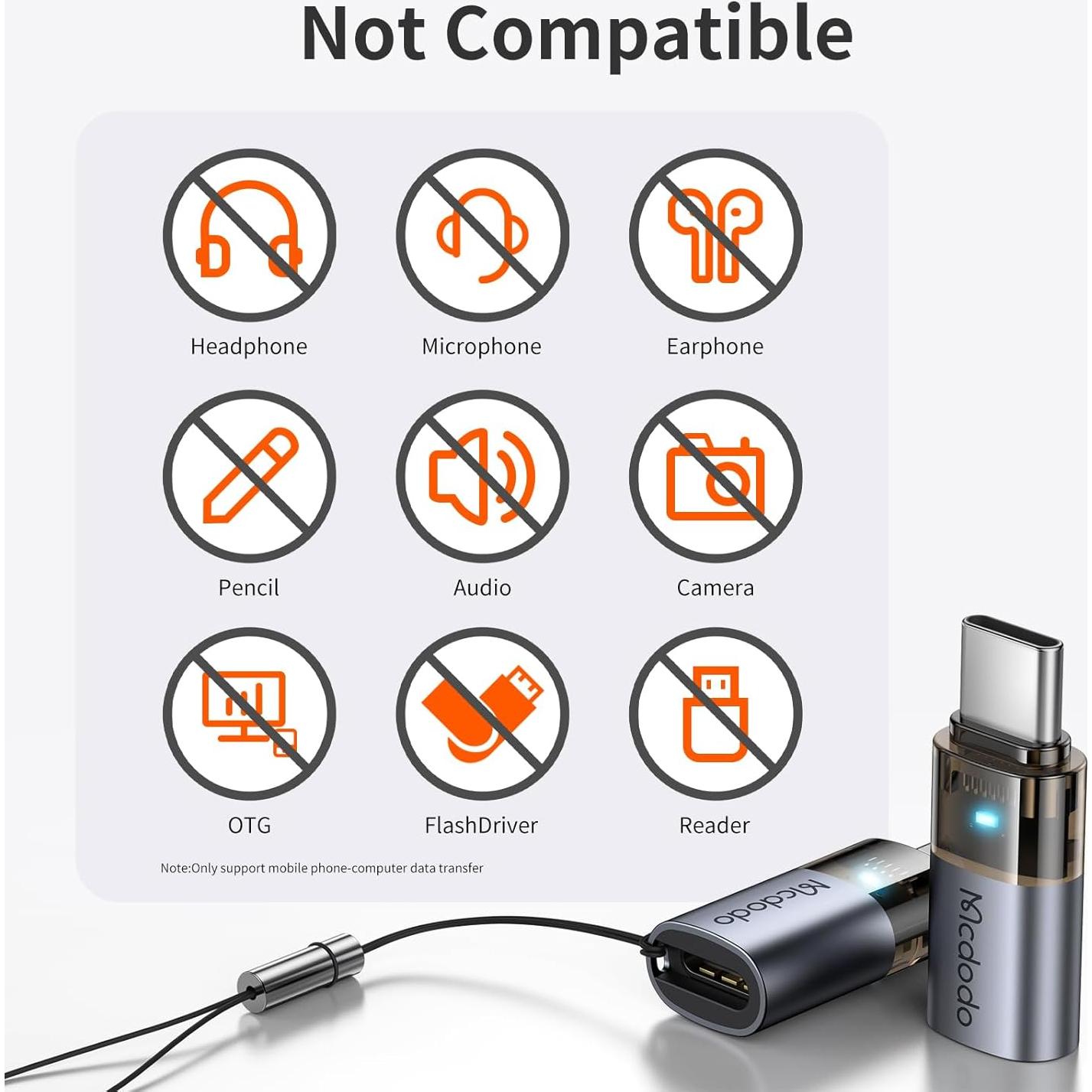 Adaptador Lightning a USB-C Mcdodo 60W Carga Rápida PD