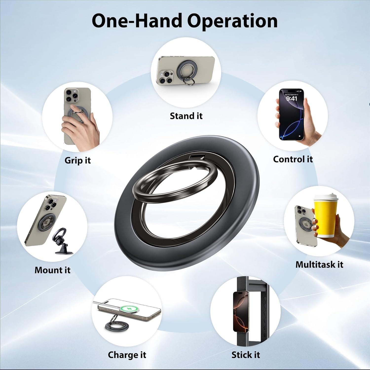 Soporte Magnético para Teléfono CreaDream YW-112A 360° Negro