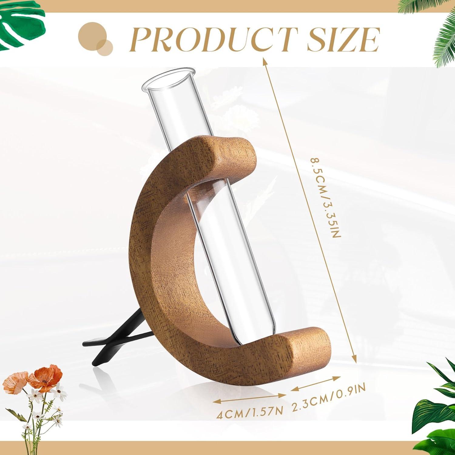 2 Jarrones de Vidrio para Flores en Clip Datanly Marrón