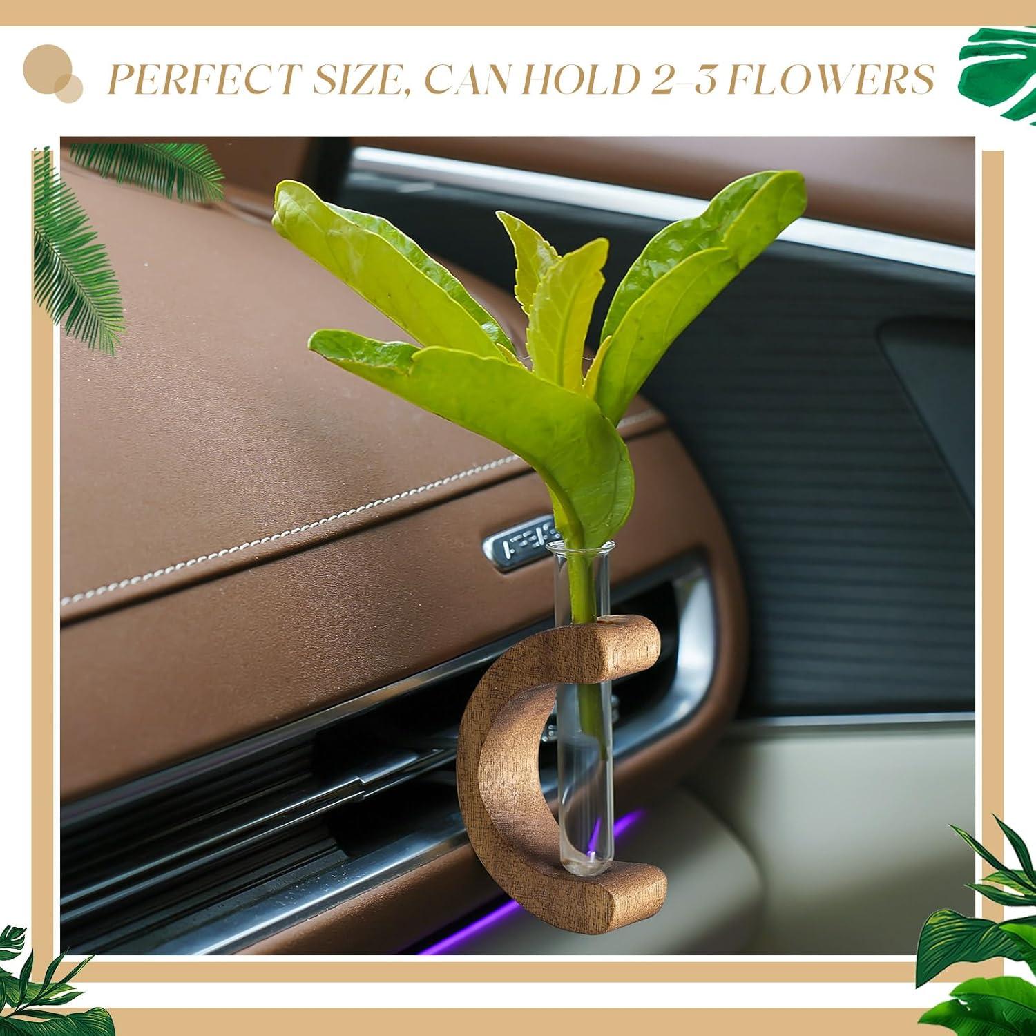 2 Jarrones de Vidrio para Flores en Clip Datanly Marrón