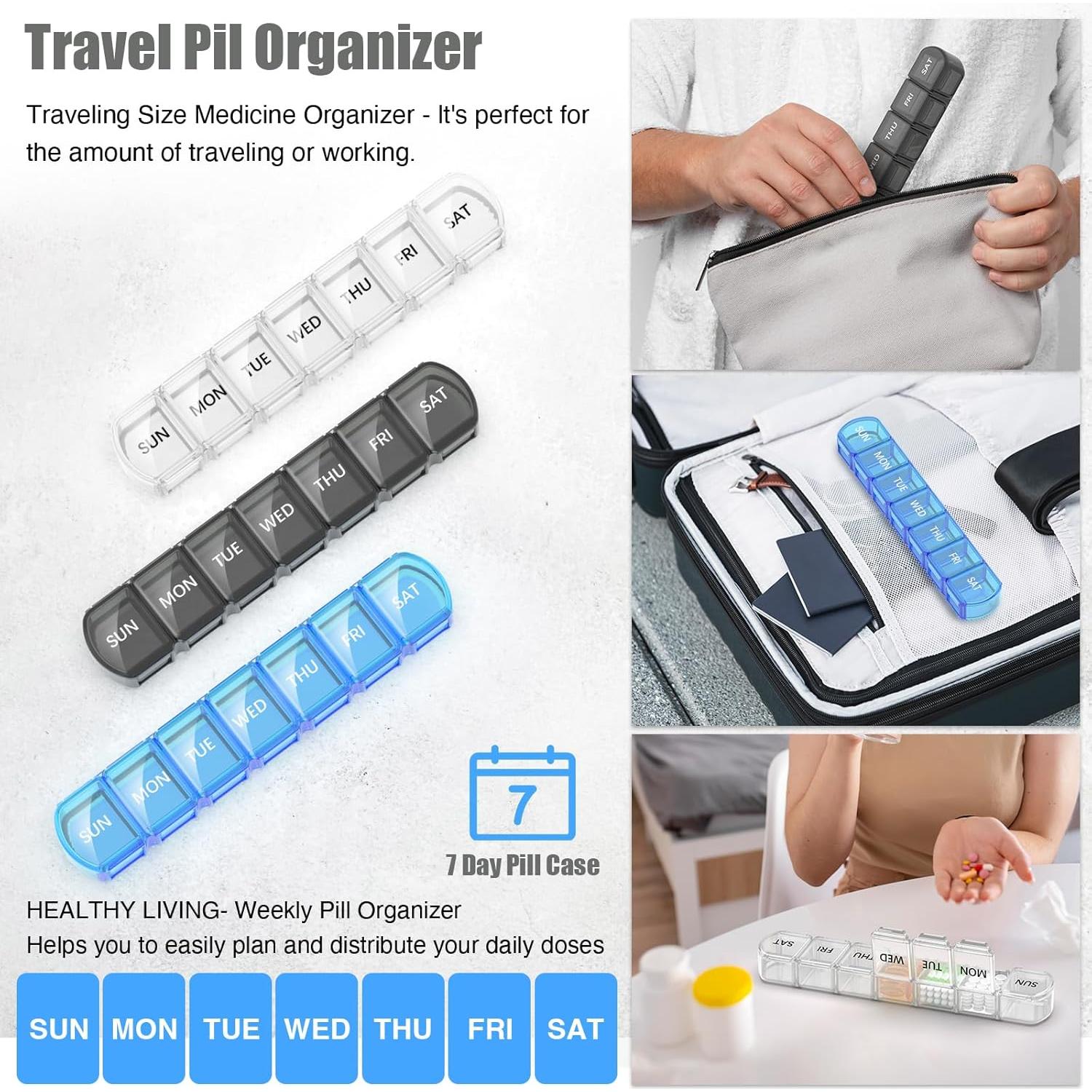 Organizador de Pastillas XL DOHIMGIO 7 Días - Libre de BPA