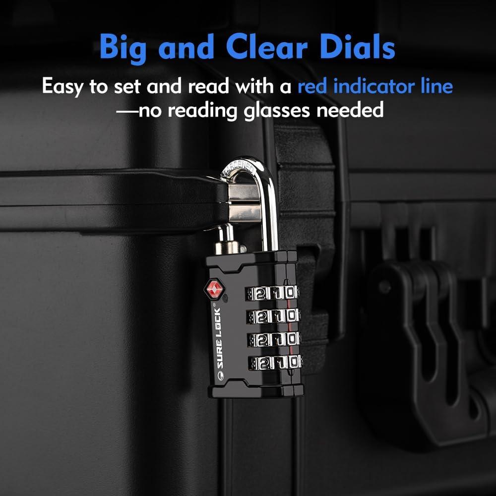 Candado de Combinación TSA SURE LOCK 17067 Negro 4 Dígitos