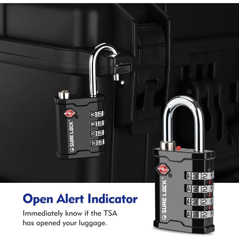 Candado de Combinación TSA SURE LOCK 17067 Negro 4 Dígitos