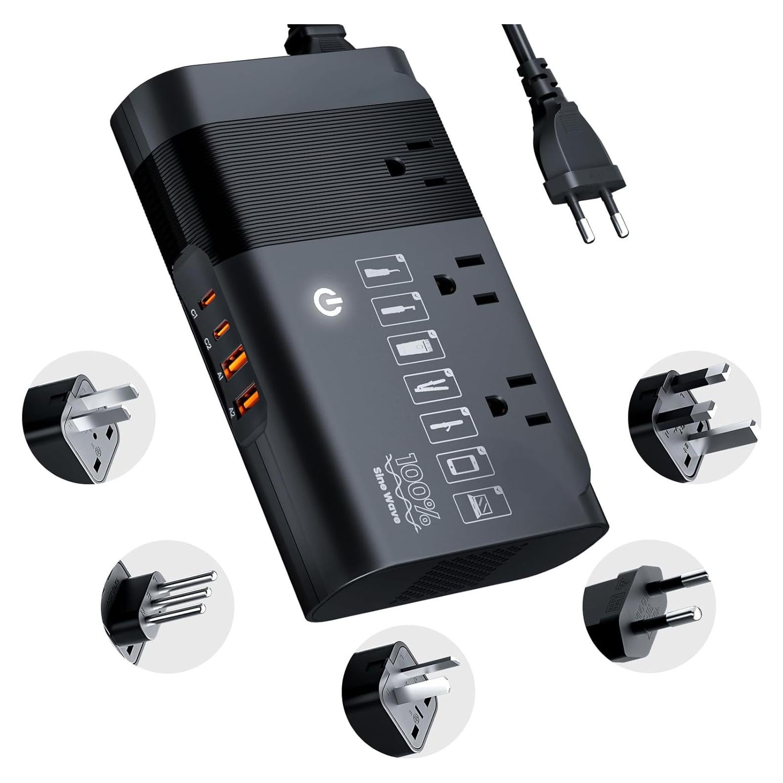 Convertidor de Voltaje DOACE 220V a 110V 500W Onda Sinusoidal Pura