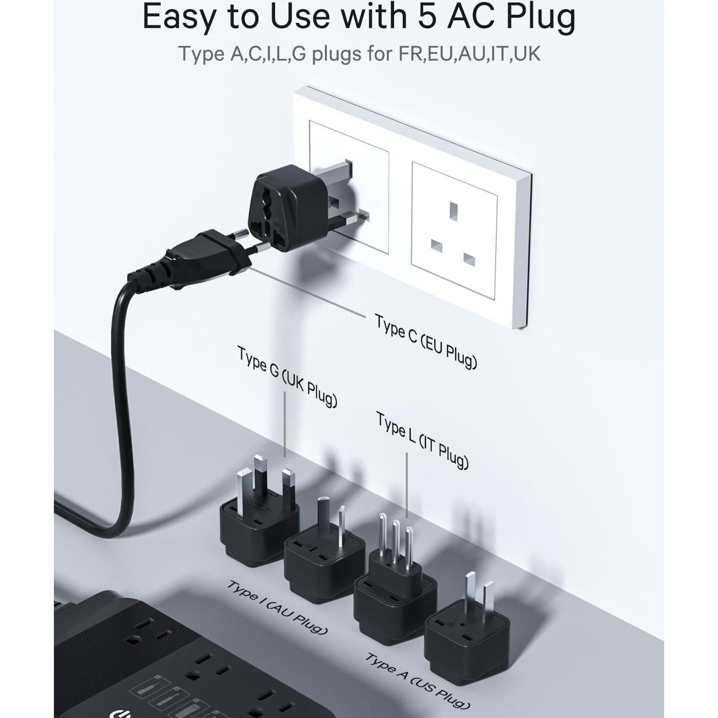 Convertidor de Voltaje DOACE 220V a 110V 500W Onda Sinusoidal Pura